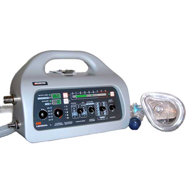 Аппарат электронный для проведения управляемой, вспомогательной, высокочастотной искусственной вентиляции легких кислородно-воздушной смесью и оксигенотерапии портативный А-ИВЛ/ВВЛ/ВЧп-4/40-